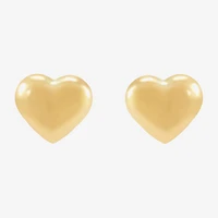 14K Gold 6.2mm Heart Stud Earrings