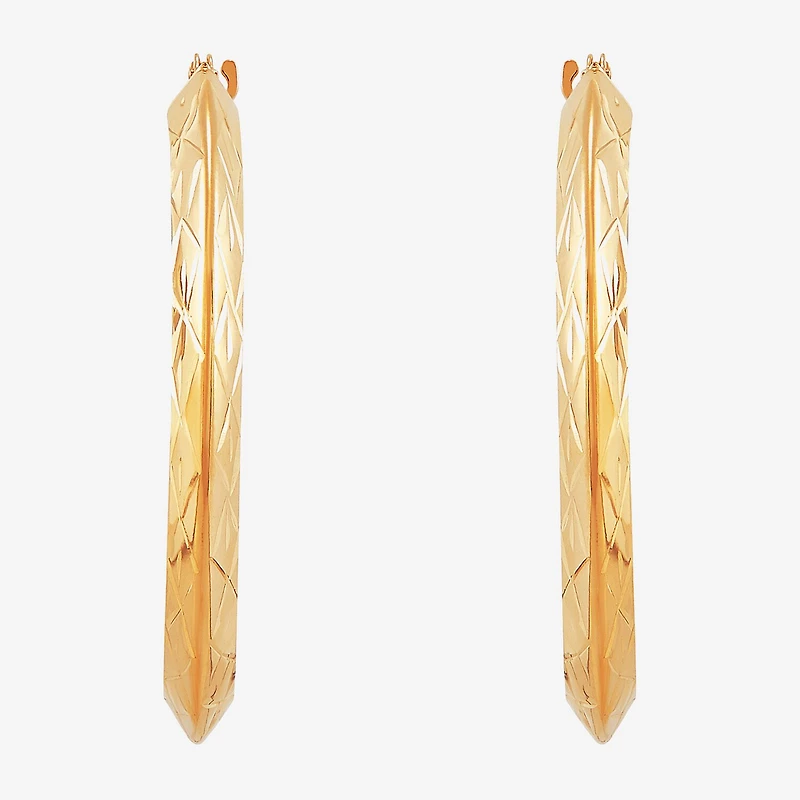 14K Gold Star-Cut Hoop Earrings