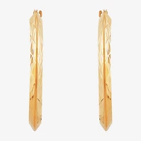 14K Gold Star-Cut Hoop Earrings