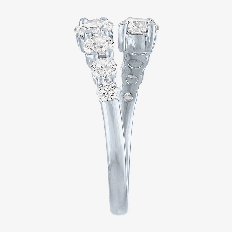 Diamond Addiction (G-H / Si2-I1) Womens 2 CT. T.W. Lab Grown White Sterling Silver Bypass Cocktail Ring