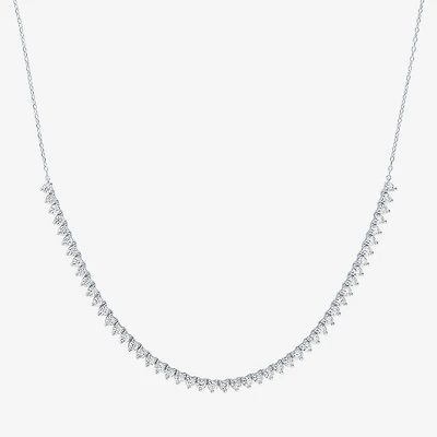 Diamond Addiction (G-H / Si2-I1) Womens White Diamond Sterling Silver 18 Inch Tennis Necklace