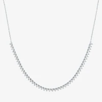 Diamond Addiction (G-H / Si2-I1) Womens White Diamond Sterling Silver 18 Inch Tennis Necklace