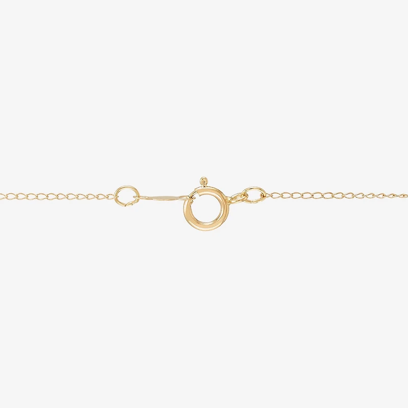 Limited Quantities! Girls White Cubic Zirconia 14K Gold 13 Inch Pendant Necklace