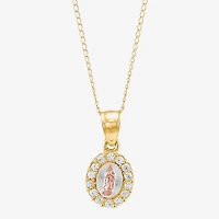 Limited Quantities! Girls White Cubic Zirconia 14K Gold 13 Inch Pendant Necklace