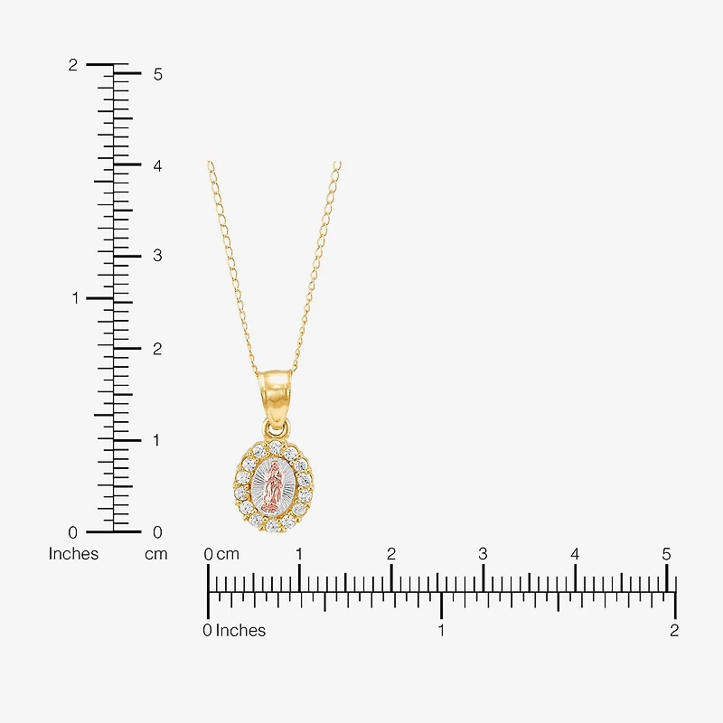 Limited Quantities! Girls White Cubic Zirconia 14K Gold 13 Inch Pendant Necklace