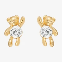 Limited Quantities! White Cubic Zirconia 14K Gold Stud Earrings