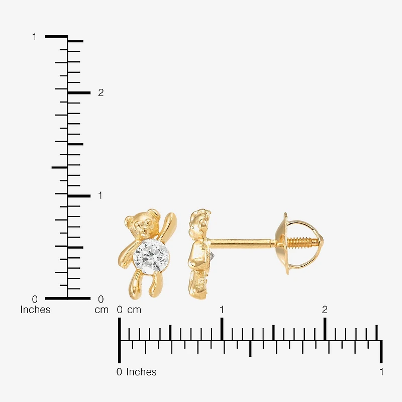 Limited Quantities! White Cubic Zirconia 14K Gold Stud Earrings