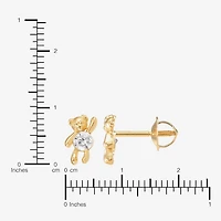 Limited Quantities! White Cubic Zirconia 14K Gold Stud Earrings