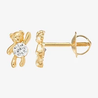 Limited Quantities! White Cubic Zirconia 14K Gold Stud Earrings