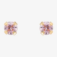 Limited Quantities! Cubic Zirconia 14K Gold 2mm Round Stud Earrings