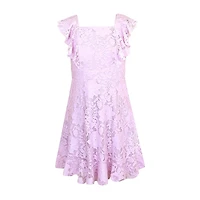 Lilt Big Kid Girls Short Sleeve Lace A-Line Dress