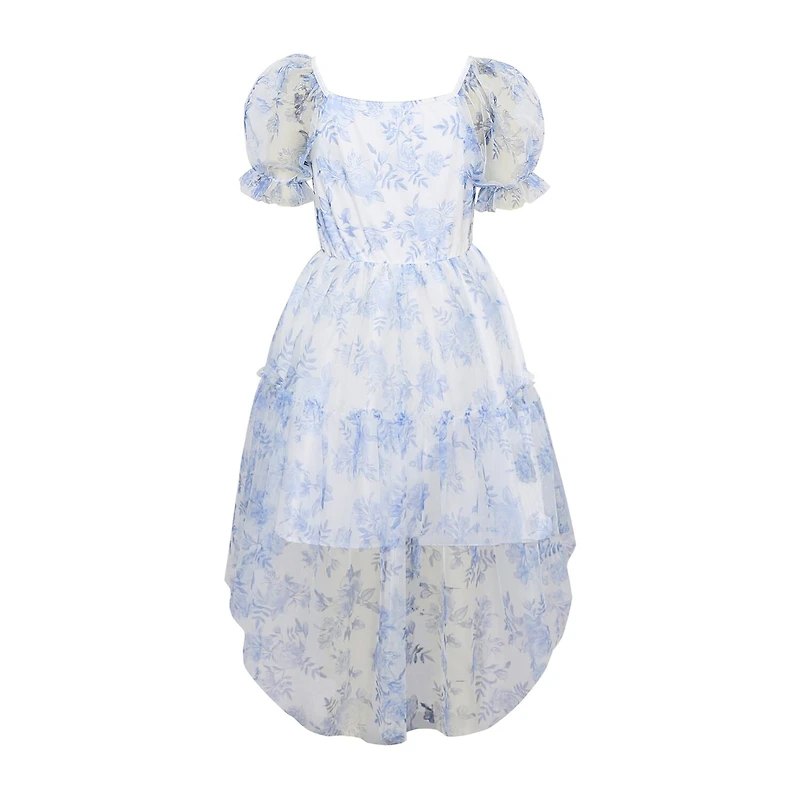 Lilt Big Kid Girls Short Sleeve Puffed A-Line Dress