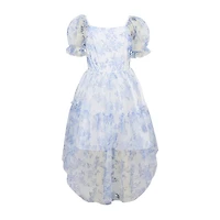Lilt Big Kid Girls Short Sleeve Puffed A-Line Dress