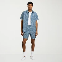 Hurley Mens Short Sleeve Regular Fit Button-Down Shirt