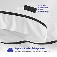 SUPERIOR® Riverton Cotton Cross Stitch Embroidery 320tc Deep Pocket Sheet Set