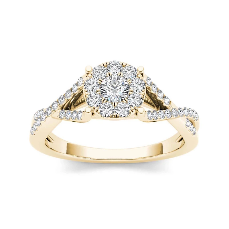 3/4 CT.T.W. Natural Diamond 10K Yellow Gold Engagement Ring