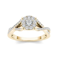 3/4 CT.T.W. Natural Diamond 10K Yellow Gold Engagement Ring