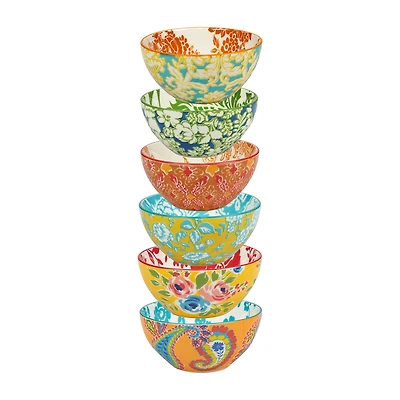 Certified International Damask Floral 6pc Earthenware Cereal Bow Set