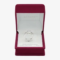 Sparkle Allure Womens Cubic Zirconia Pure Silver Over Brass Heart Cocktail Ring