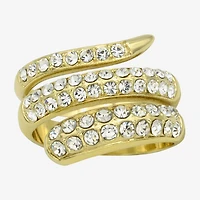 Sparkle Allure Snake Wrap Womens 9M Crystal 14K Gold Over Brass Bypass  Band