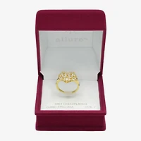 Sparkle Allure Womens Cubic Zirconia 14K Gold Over Brass Heart Cluster Cocktail Ring