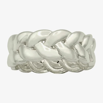 Sparkle Allure Womens 7.5MM Pure Silver Over Brass Band