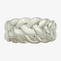 Sparkle Allure Womens 7.5MM Pure Silver Over Brass Band