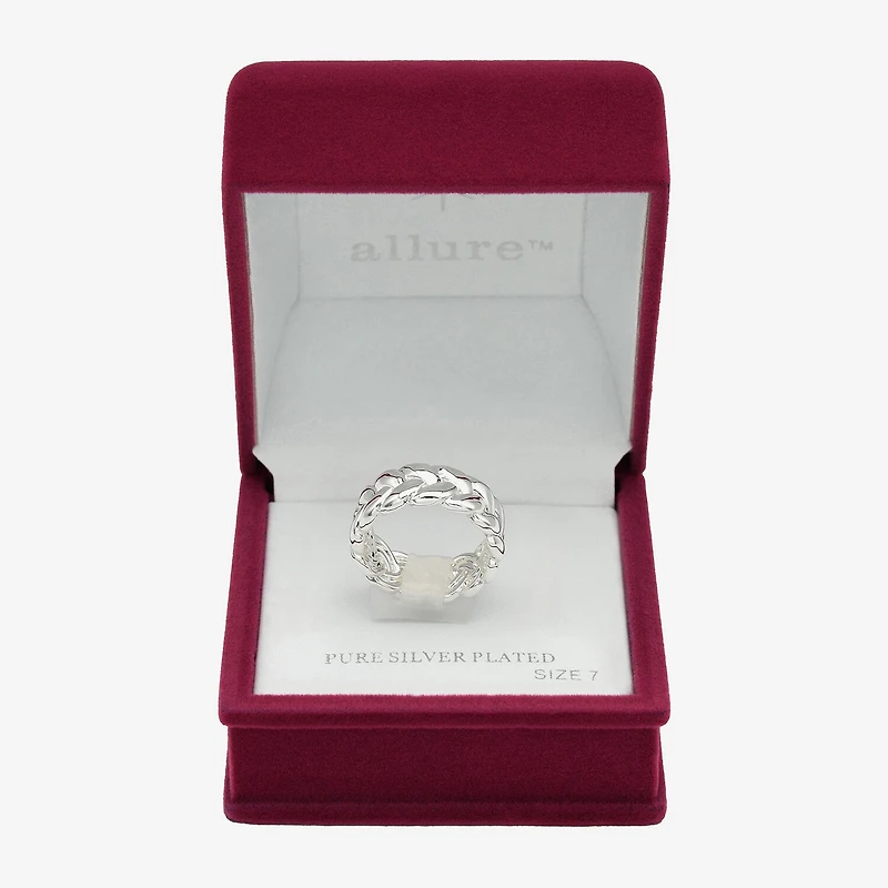 Sparkle Allure Womens 7.5MM Pure Silver Over Brass Band