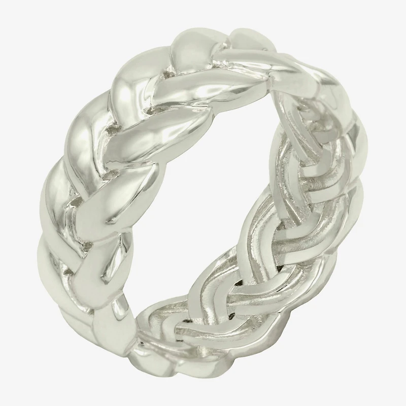 Sparkle Allure Womens 7.5MM Pure Silver Over Brass Band