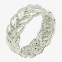 Sparkle Allure Womens 7.5MM Pure Silver Over Brass Band