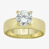 Sparkle Allure Womens Cubic Zirconia 14K Gold Over Brass Round Engagement Ring