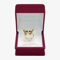 Sparkle Allure Womens Multi Color Cubic Zirconia 14K Gold Over Brass Butterfly Cocktail Ring