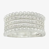 Sparkle Allure Womens 6MM Cubic Zirconia Pure Silver Over Brass Band