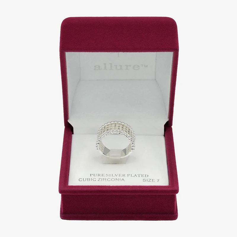 Sparkle Allure Womens 6MM Cubic Zirconia Pure Silver Over Brass Band