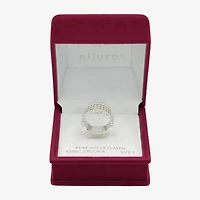 Sparkle Allure Womens 6MM Cubic Zirconia Pure Silver Over Brass Band