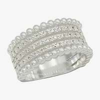 Sparkle Allure Womens 6MM Cubic Zirconia Pure Silver Over Brass Band