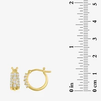 (G-H / I1-I2) Womens 1/3 CT. T.W. Lab Grown White Diamond 10K Gold 12.1mm Hoop Earrings