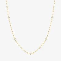 Diamond Addiction (G-H / I1-I2) Womens 1/3 CT. T.W. Lab Grown White Diamond 10K Gold Paperclip Round 18 Inch Pendant Necklace