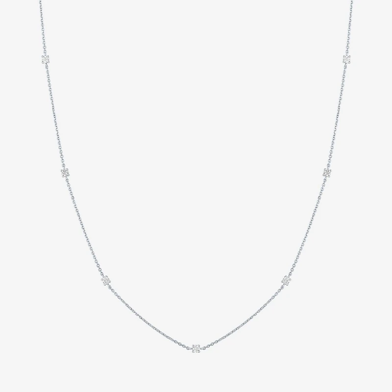 Diamond Addiction (G-H / I1-I2) Womens 1/3 CT. T.W. Lab Grown White Diamond 10K Gold Round 18 Inch Pendant Necklace