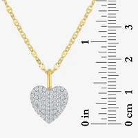 Diamond Addiction (G-H Womens 1/3 CT. T.W. Lab Grown White Diamond 10K Gold Heart 16 Inch Pendant Necklace