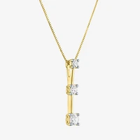 (G-H / I1-I2) Womens 1/3 CT. T.W. Lab Grown White Diamond 10K Gold Round 16 Inch Pendant Necklace