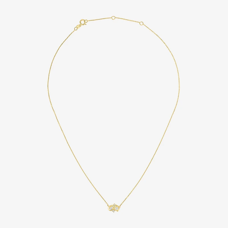 Diamond Addiction (G-H Womens 1/3 CT. T.W. Lab Grown White Diamond 10K Gold Pear 16 Inch Pendant Necklace