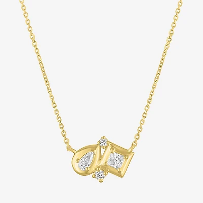Diamond Addiction (G-H Womens 1/3 CT. T.W. Lab Grown White Diamond 10K Gold Pear 16 Inch Pendant Necklace