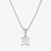 ( G-H/I1-I2 ) Womens 1/2 CT. Lab-Grown Diamond 10K Gold 18 Inch Princess Pendant Necklace