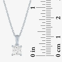 ( G-H/I1-I2 ) Womens 1/2 CT. Lab-Grown Diamond 10K Gold 18 Inch Princess Pendant Necklace