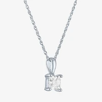( G-H/I1-I2 ) Womens 1/2 CT. Lab-Grown Diamond 10K Gold 18 Inch Princess Pendant Necklace