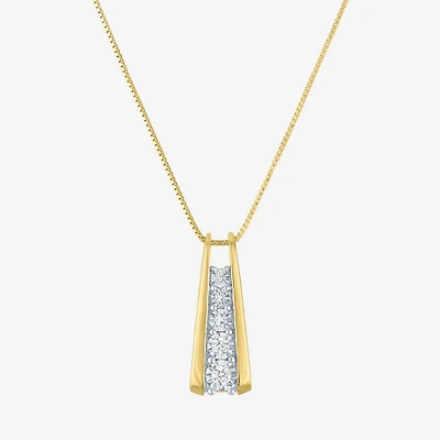 Yes Please! (G-H / I1-I2) Womens 1/10 CT. T.W. Lab Grown White Diamond 14K Gold Over Silver Sterling Silver 18 Inch Pendant Necklace