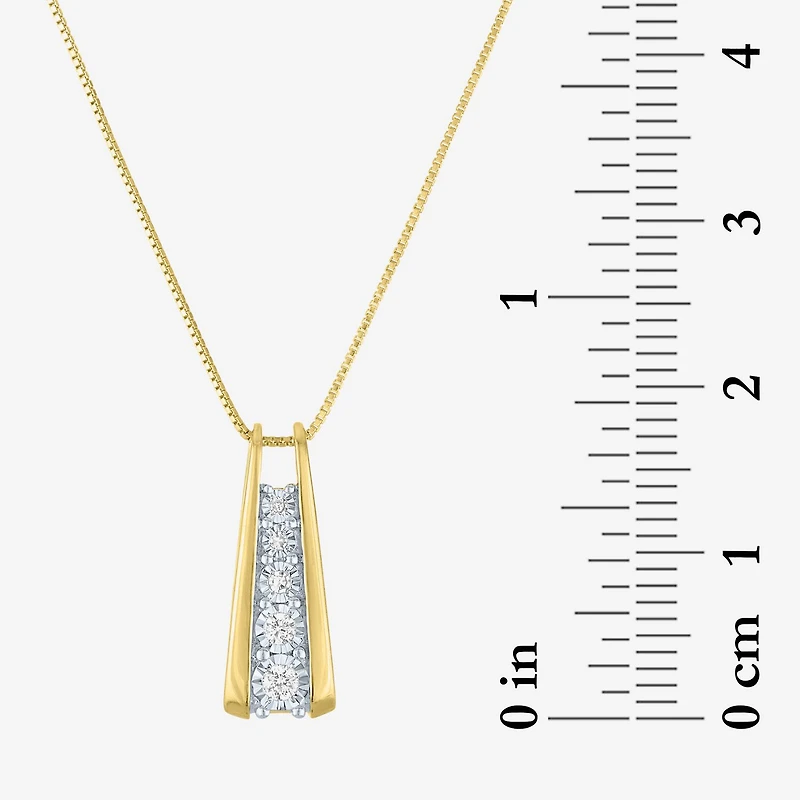 Yes Please! (G-H / I1-I2) Womens 1/10 CT. T.W. Lab Grown White Diamond 14K Gold Over Silver Sterling Silver 18 Inch Pendant Necklace