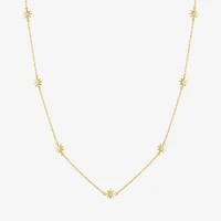 Diamond Addiction (G-H Womens 1/10 CT. T.W. Lab Grown White Diamond 14K Gold Over Silver Sterling Silver Star 16 Inch Pendant Necklace