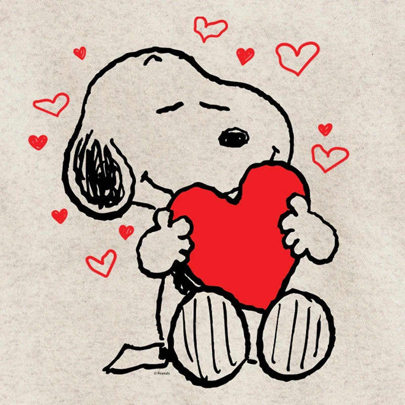 Snoopy Hearts Big Kid Girls Crew Neck Long Sleeve Peanuts Sweatshirt